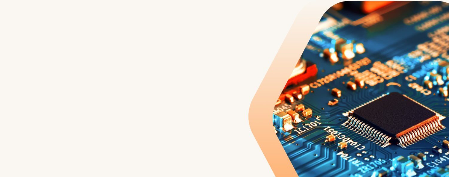 Detailed view of a microprocessor on a circuit board