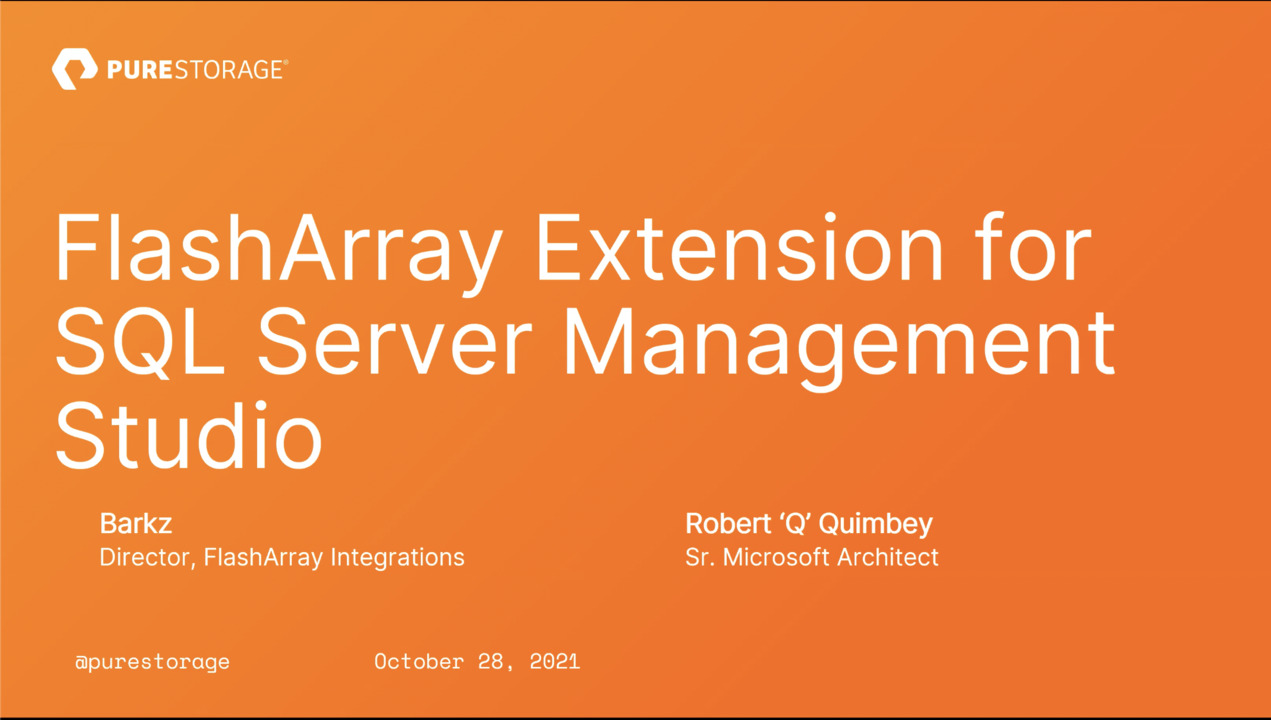 Announcing Support for vVols with the Pure Storage FlashArray SQL