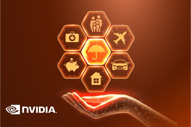 Symbolic representation of various insurance services in a digital format