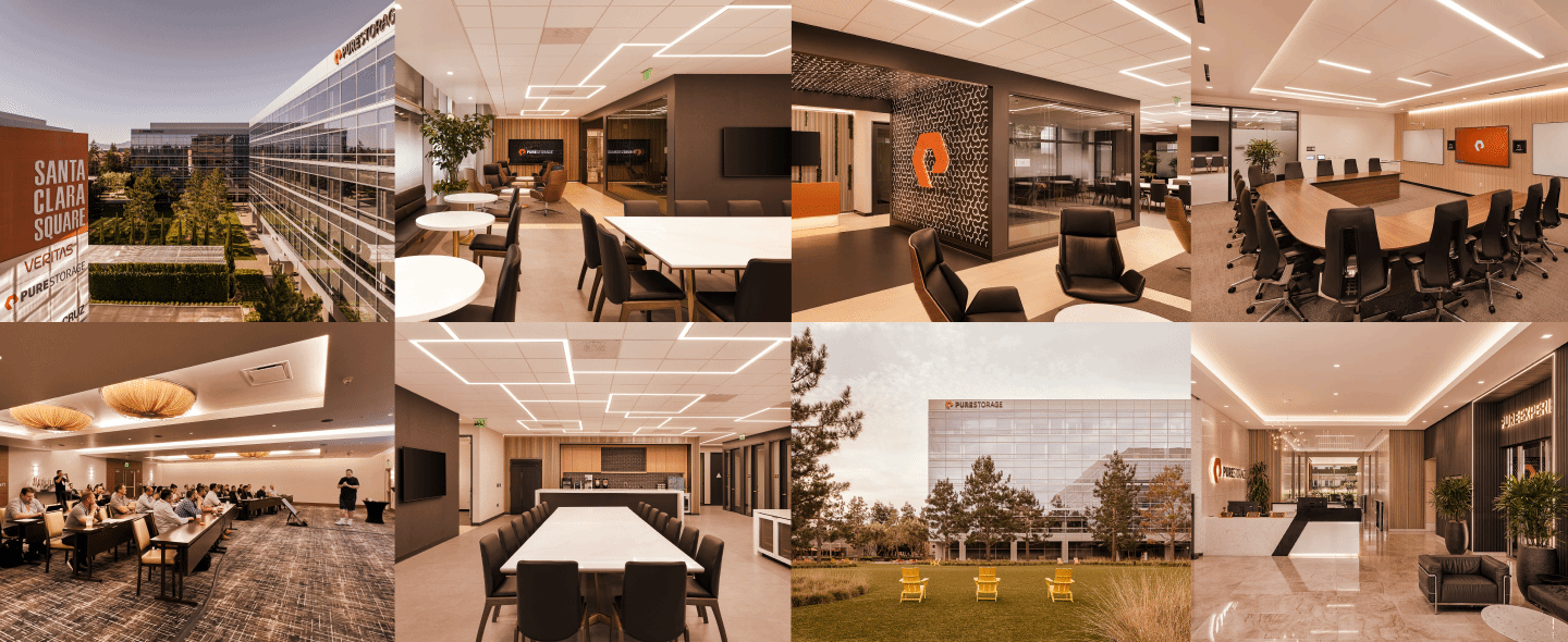 Modern Office Interior Showcase: Collaborative Spaces and Outdoor Views