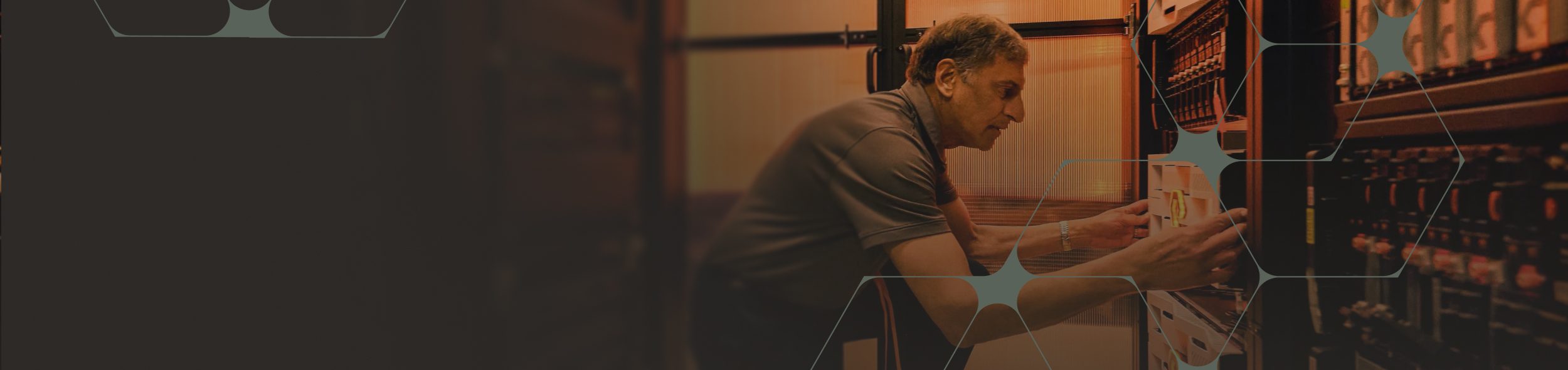Man tending to an Everpure data storage machine