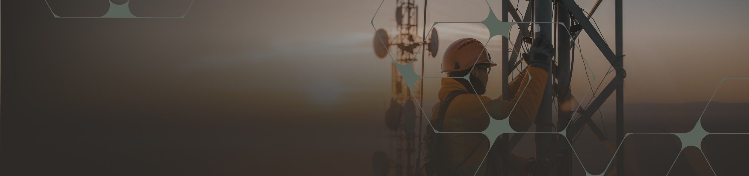 Telecommunications Workers at Sunset