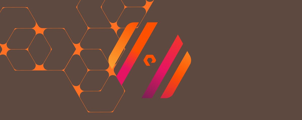 Colorful abstract graphic with polygonal motifs and gradient effects