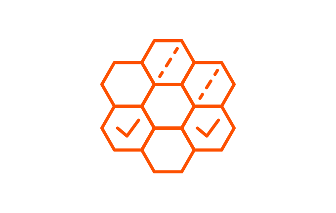 Abstract geometric design in orange