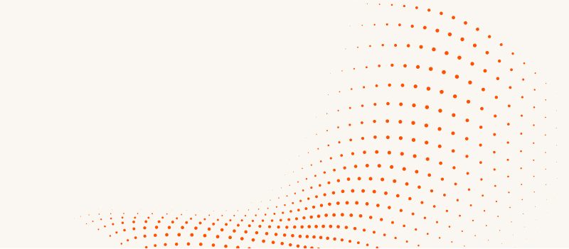 Digital wave of orange circles