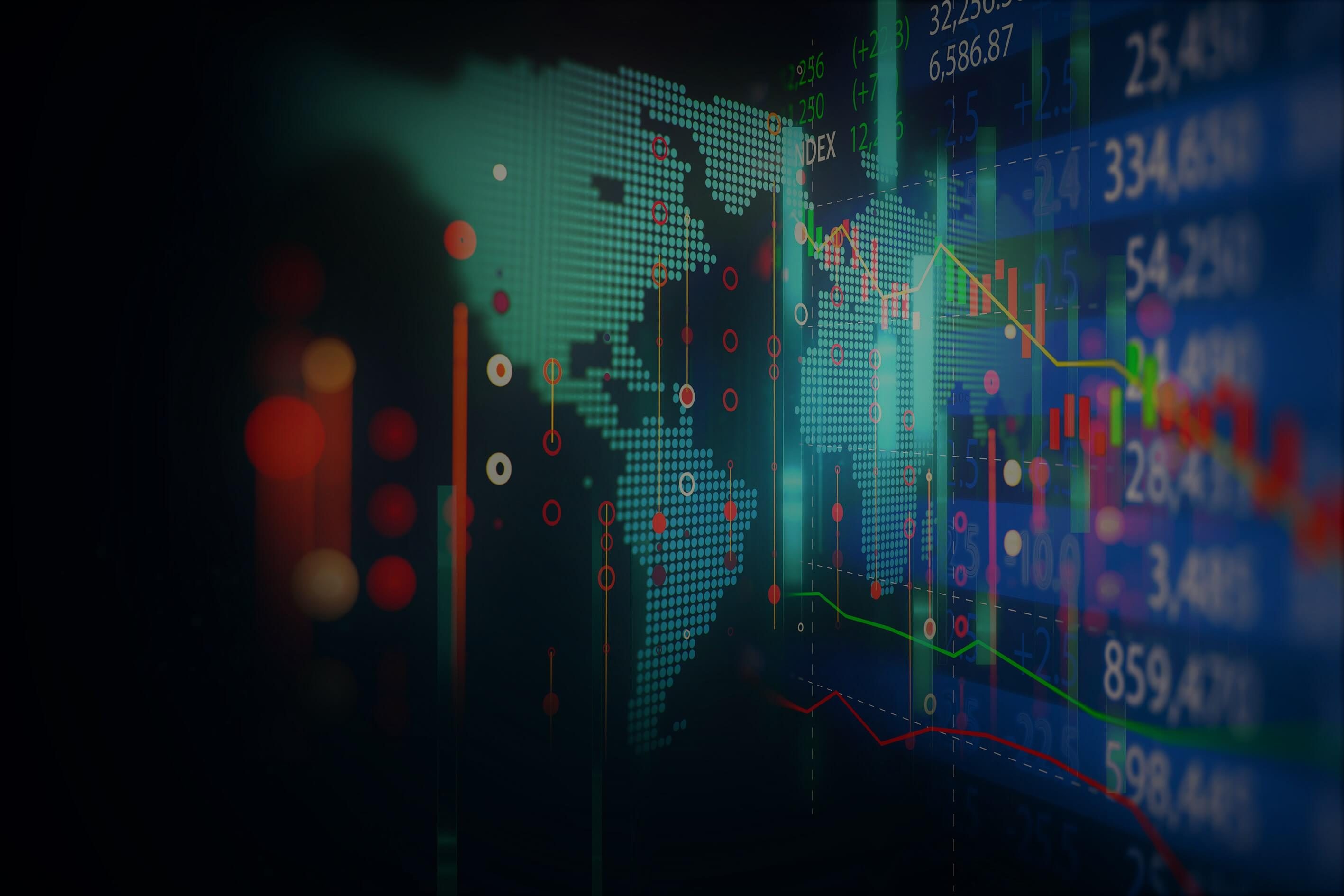 financial stock market graph illustration ,concept of business investment and stock future 
trading.