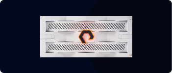 Pure Storage FlashArray//C with an illuminated logo.
