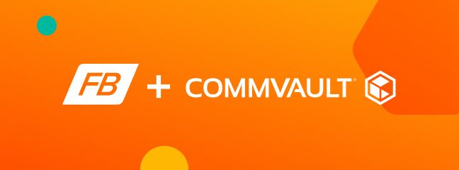 Logo der Partnerschaft von FlashBlade und Commvault