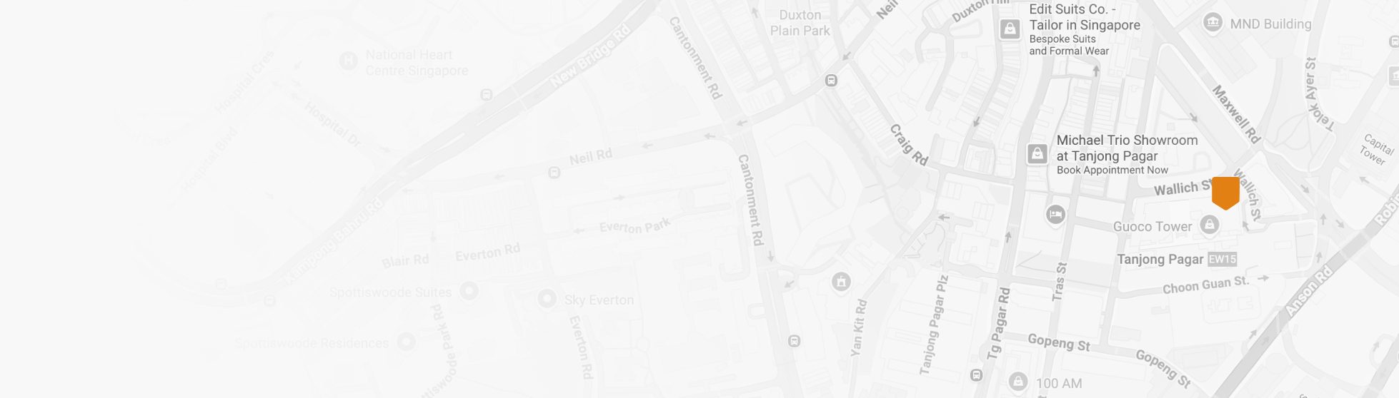 Map pinpointing location of the Pure Storage APJ headquarters in Singapore