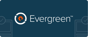 Evergreen logo with circular arrows on a blue background.