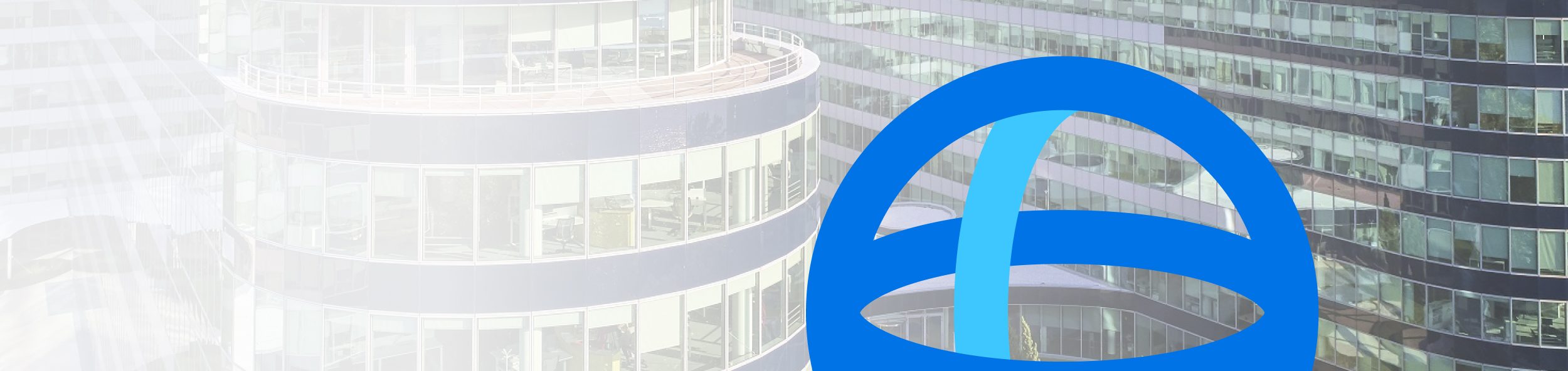 Atos Logo Overlaid on a Contemporary Architectural Background