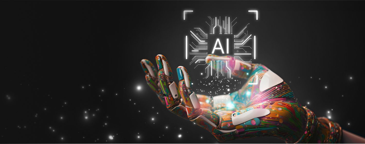 The Fusion of Art and AI: A Colorful Hand Representing Technological Potential