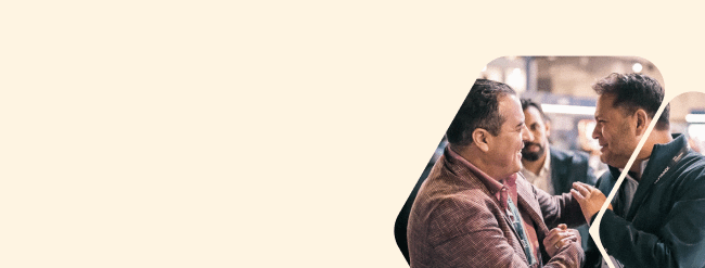 Three men engaged in a lively conversation