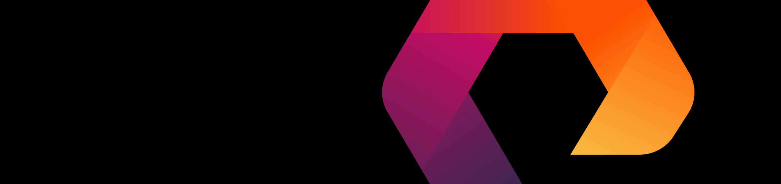 Logo featuring a geometric design with gradient colors
